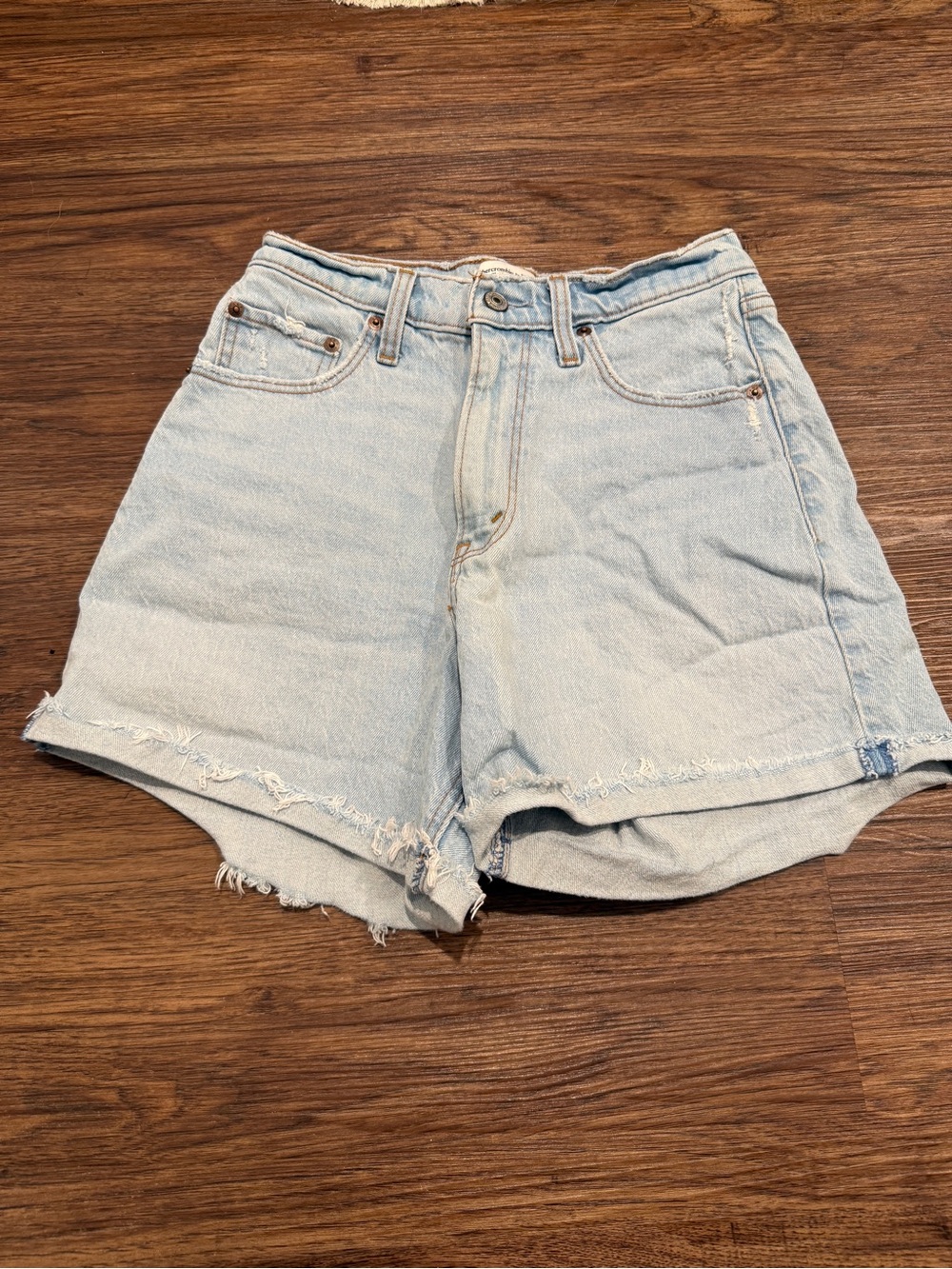 Abercrombie & Fitch Light Wash Denim High-Rise Shorts